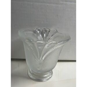 Crystal Clear Industries Frosted Glass Tulip Vase Scalloped Flower Indonesia